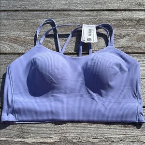Lululemon Like a Cloud Ribbed Longline Bra B/C Cup dusty lilac size 12 NWT